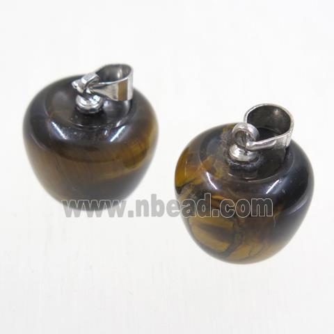 Tiger eye stone apple pendant