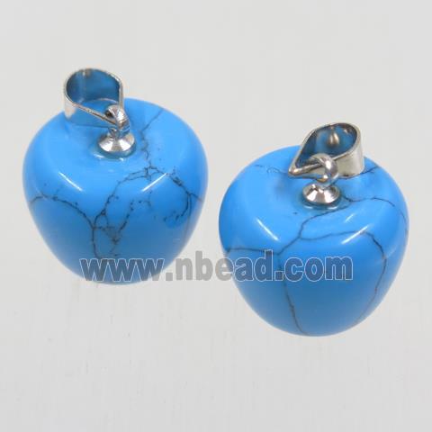 blue Turquoise apple pendant