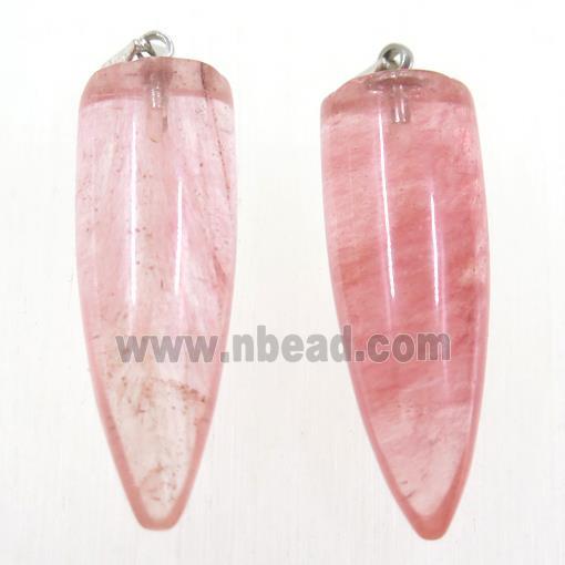 red Watermelon Quartz bullet pendant