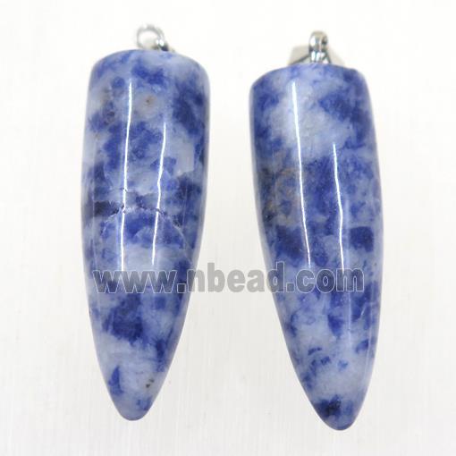 blue Spotted Jasper bullet pendant