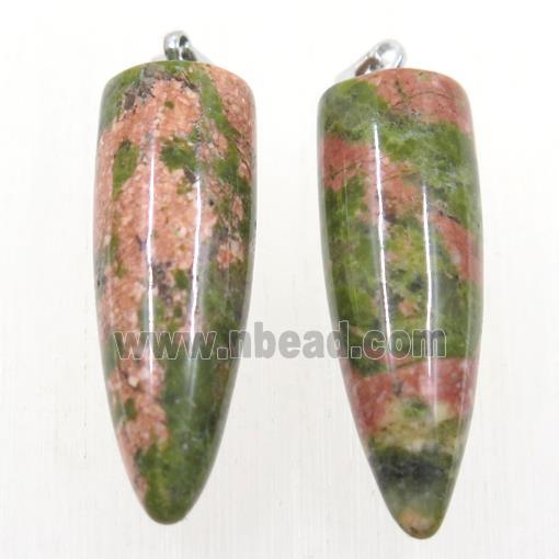 Unakite bullet pendant