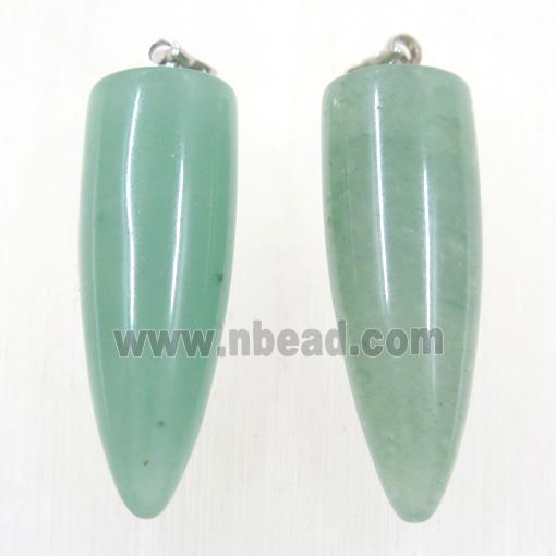 green Aventurine bullet pendant