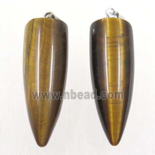 yellow Tiger eye stone bullet pendant