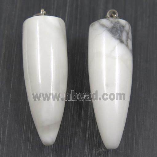 white Howlite Turquoise bullet pendant