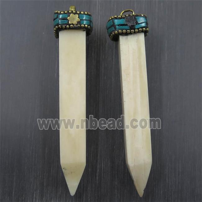 white Cattle Bone bullet pendant