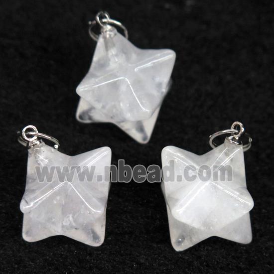 Clear Quartz pendant, star