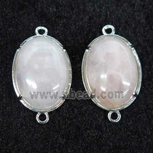 Rose Quartz connector, oval