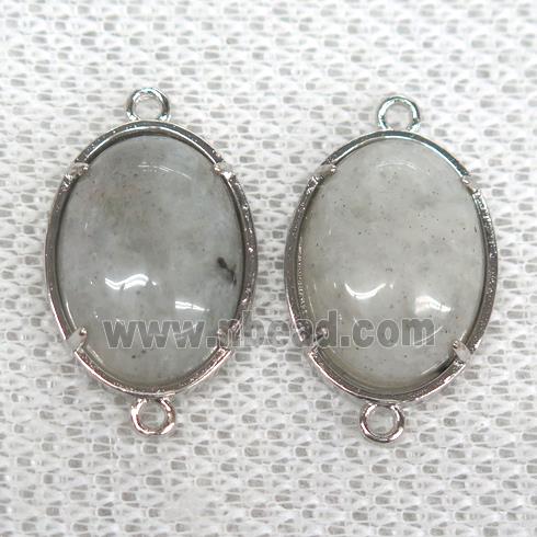 Labradorite connector, oval