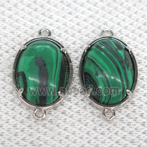 green Malachite connector, oval