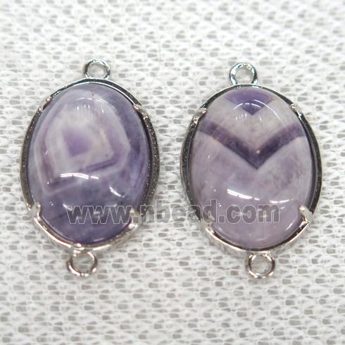 Dogtooth Amethyst connector, oval