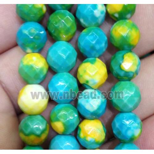 Rainforest jasper beads, faceted round, stability