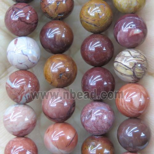 red porcelain Jasper Beads, round