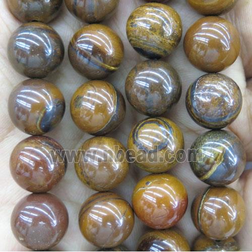 yellow Tiger Iron beads, round