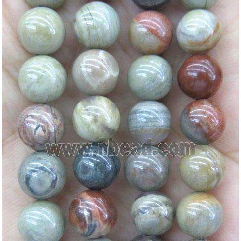 Silver Mist Jasper beads, round