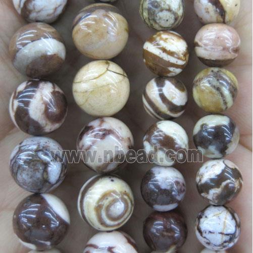 round Brown Zebra Jasper beads