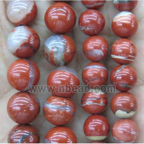 white lace Red Jasper Beads, round