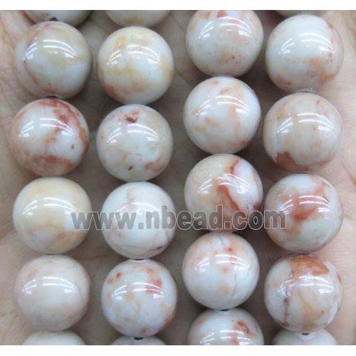 round Orange Picasso Jasper beads