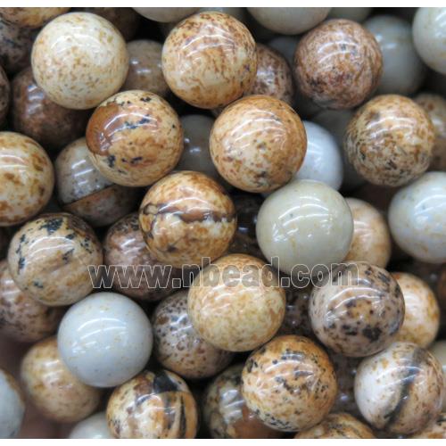 round Picture Jasper beads