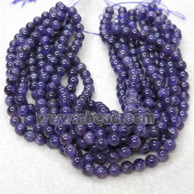 round purple Amethyst beads