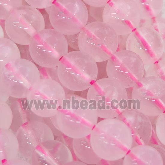 round Rose Quartz beads pink