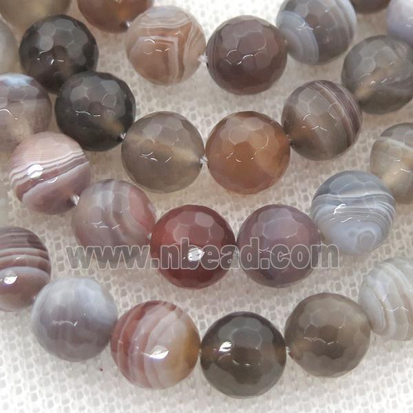 faceted round Botswana Agate beads