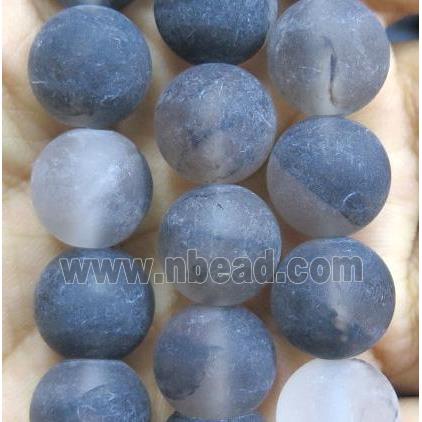 black watermelon quartz beads, round, matte