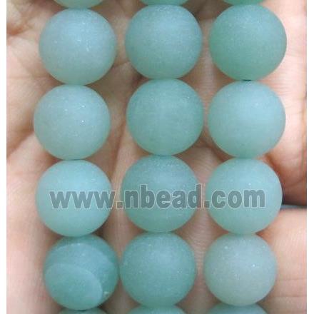 matte round green aventurine beads