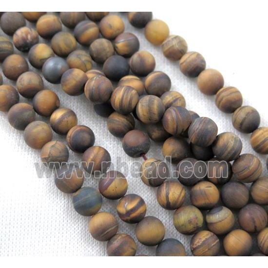 round matte Tiger Eye Stone Beads