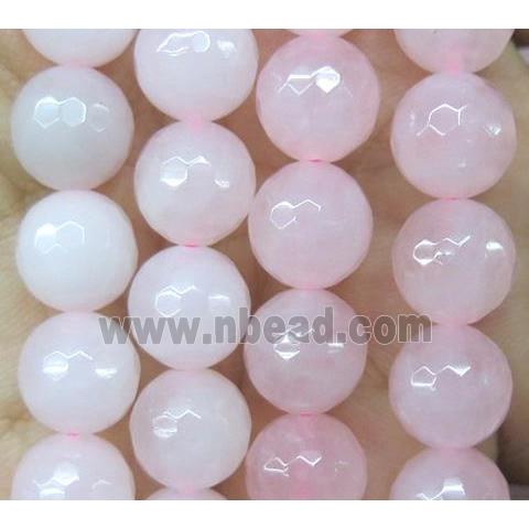 faceted round Rose Quartz Beads