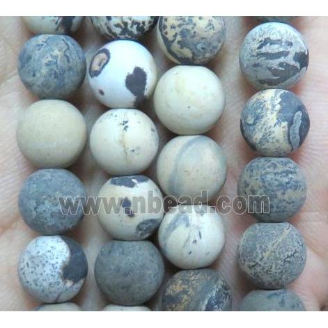 round matte yellow Chohua Jasper beads