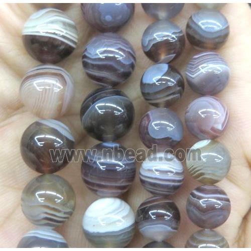 natural round Botswana Agate beads, gray