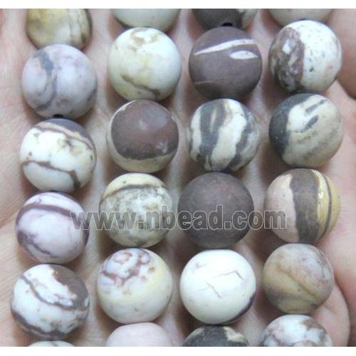 Australian Zebra Jasper beads, matte round