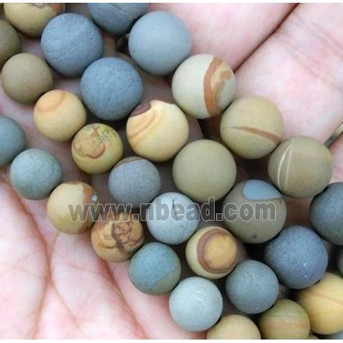 round matte American Picture Jasper beads