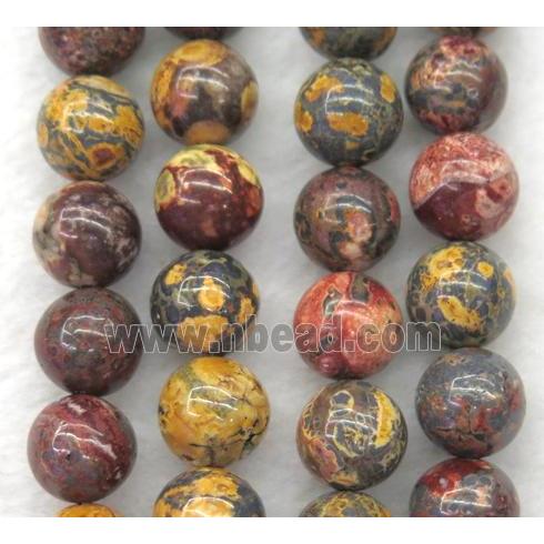 round Red LeopardSkin Jasper beads