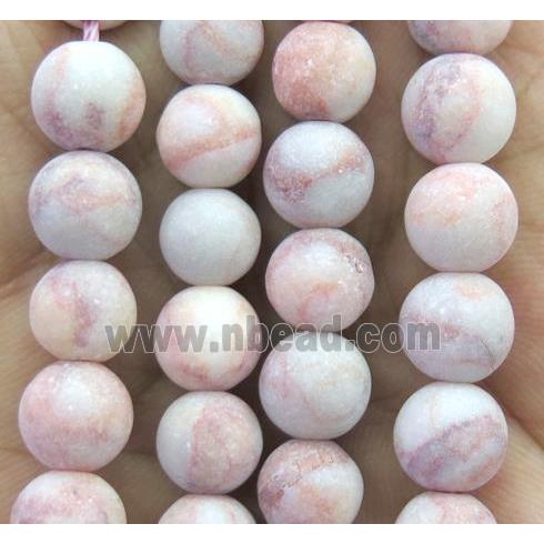 round matte Red Silk Jasper Beads