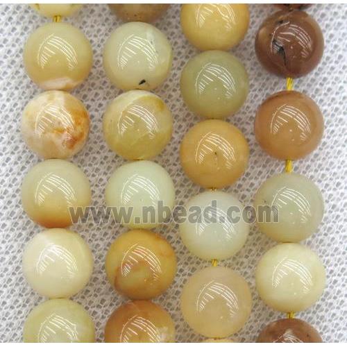 round Yellow Opal Jasper Beads