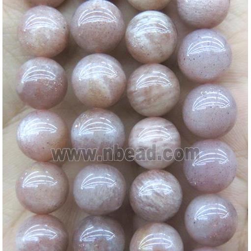 round SunStone Beads, pink