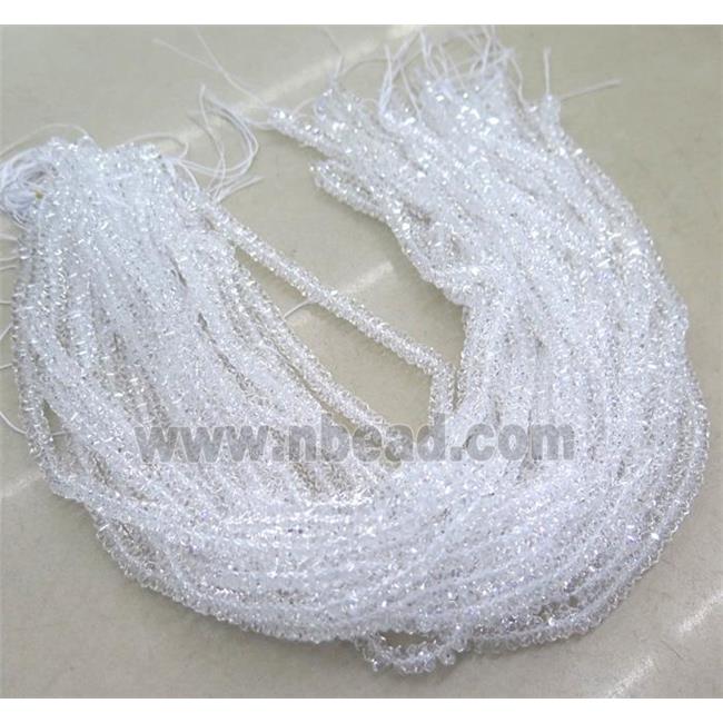 clear quartz beads, faceted rondelle