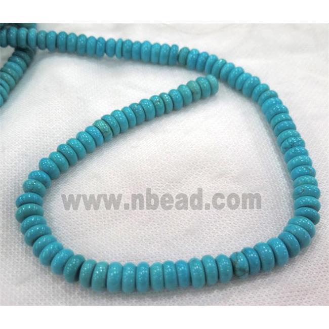 blue Assembled Turquoise rondelle beads