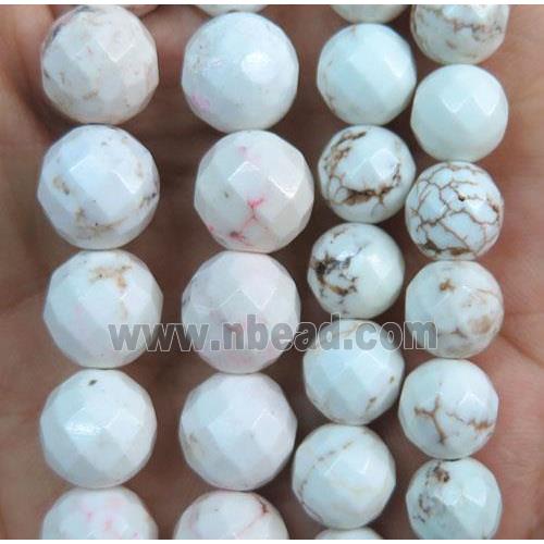 white Magnesite Turquoise beads, faceted round