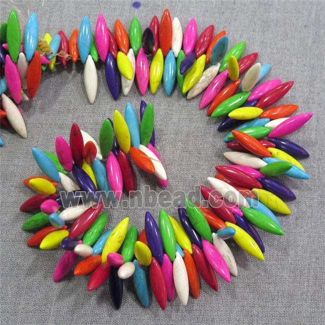 synthetic Turquoise leaf beads, mix color