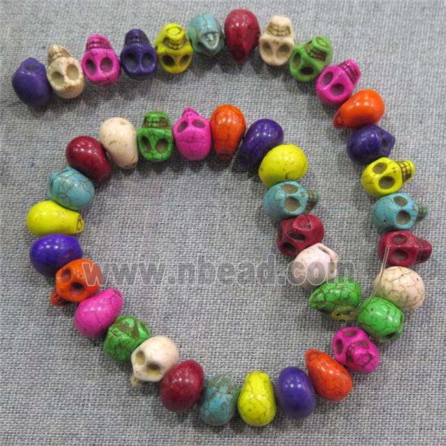 synthetic Turquoise skull beads, mix color