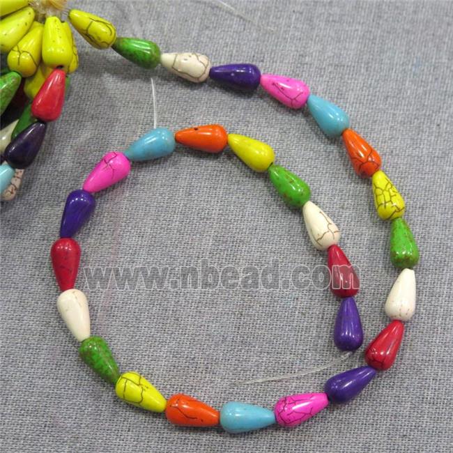 synthetic Turquoise teardrop beads, mix color