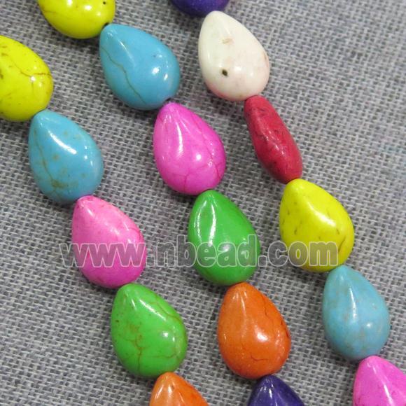 synthetic Turquoise teardrop beads, mix color