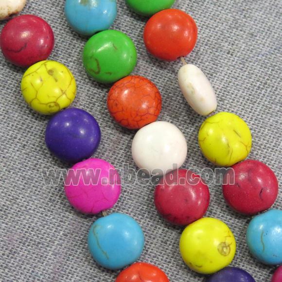 synthetic Turquoise circle beads, mix color