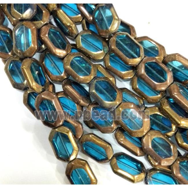 gold-copper-plated glass bead, flat