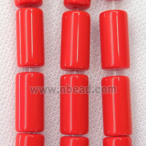 red Jadeite Glass tube beads