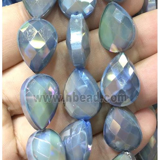 chinese crystal glass bead, faceted teardrop