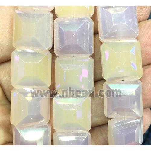 chinese crystal glass bead, faceted square