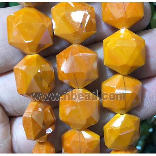 chinese crystal glass bead, faceted Hexagon